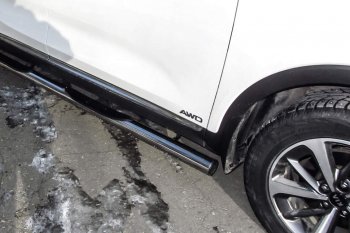 Защита порогов Slitkoff (d76 мм, с проступями) KIA Sorento  UM/Prime (2018-2020) рестайлинг