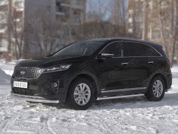 15 349 р. Защита переднего бампера (Ø63 мм, нержавейка) SLITKOFF KIA Sorento UM/Prime рестайлинг (2018-2020)  с доставкой в г. Керчь. Увеличить фотографию 2