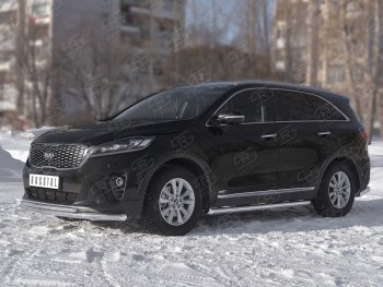 18 849 р. Защита переднего бампера (2 трубы Ø63 и 42 мм, нержавейка) SLITKOFF KIA Sorento UM/Prime рестайлинг (2018-2020)  с доставкой в г. Керчь. Увеличить фотографию 2