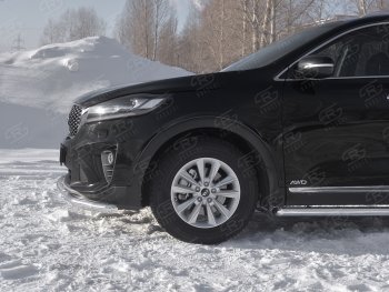 18 849 р. Защита переднего бампера (2 трубы Ø63 и 42 мм, нержавейка) SLITKOFF KIA Sorento UM/Prime рестайлинг (2018-2020)  с доставкой в г. Керчь. Увеличить фотографию 3