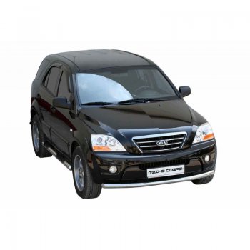 Защита переднего бампера ТехноСфера (Техно Сфера) (нержавейка, d63.5 mm) KIA Sorento  BL (2002-2006) дорестайлинг