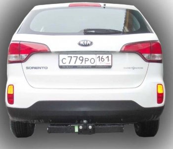 9 749 р. Фаркоп Лидер Плюс (съемный шар тип F, с нержавеющей пластиной)  KIA Sorento  XM (2012-2015) рестайлинг (Без электропакета)  с доставкой в г. Керчь. Увеличить фотографию 4