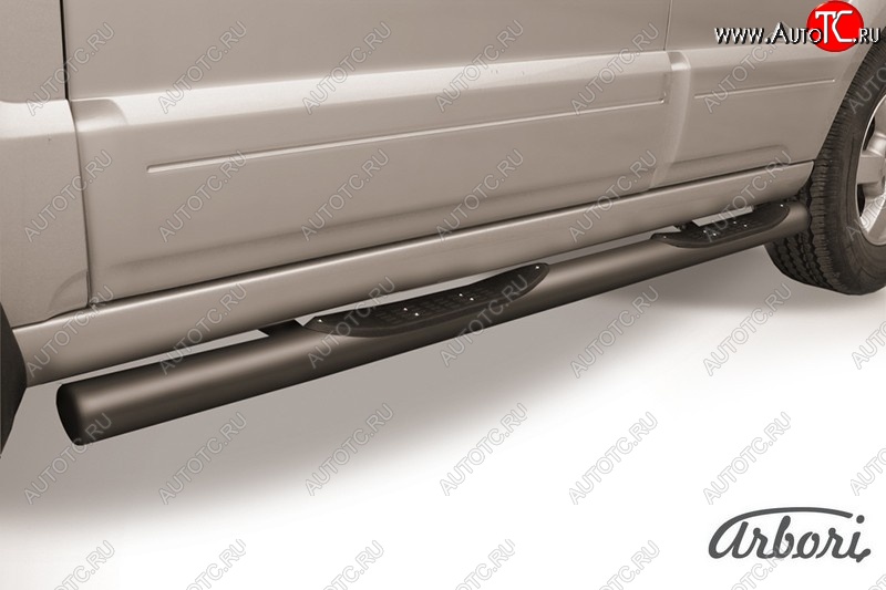 9 989 р. Защита штатных порогов Arbori (с проступью, черная, d76 mm). KIA Sorento BL рестайлинг (2006-2010)  с доставкой в г. Керчь