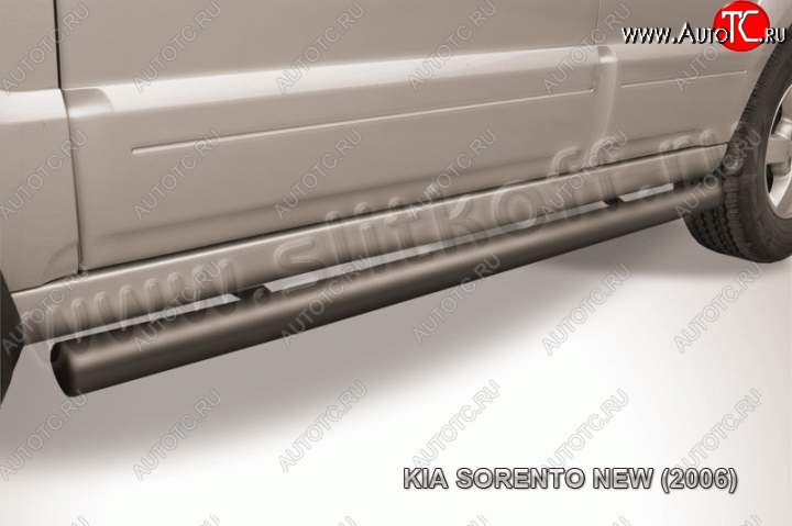 10 599 р. Защита порогов из труб d76 Slitkoff KIA Sorento BL рестайлинг (2006-2010) (Цвет: серебристый)  с доставкой в г. Керчь
