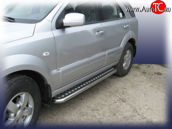 16 999 р. Широкая защита порогов с трубой диаметром 57 мм Slitkoff  KIA Sorento  BL (2002-2010) дорестайлинг, рестайлинг  с доставкой в г. Керчь