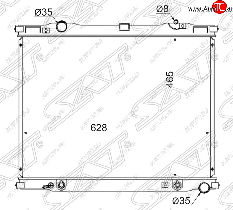6 699 р. Радиатор двигателя SAT (трубчатый, 2.5D/2.4G, АКПП) KIA Sorento BL дорестайлинг (2002-2006)  с доставкой в г. Керчь