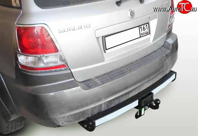 9 199 р. Фаркоп Лидер Плюс (с нержавеющей пластиной) KIA Sorento BL дорестайлинг (2002-2006) (Без электропакета)  с доставкой в г. Керчь