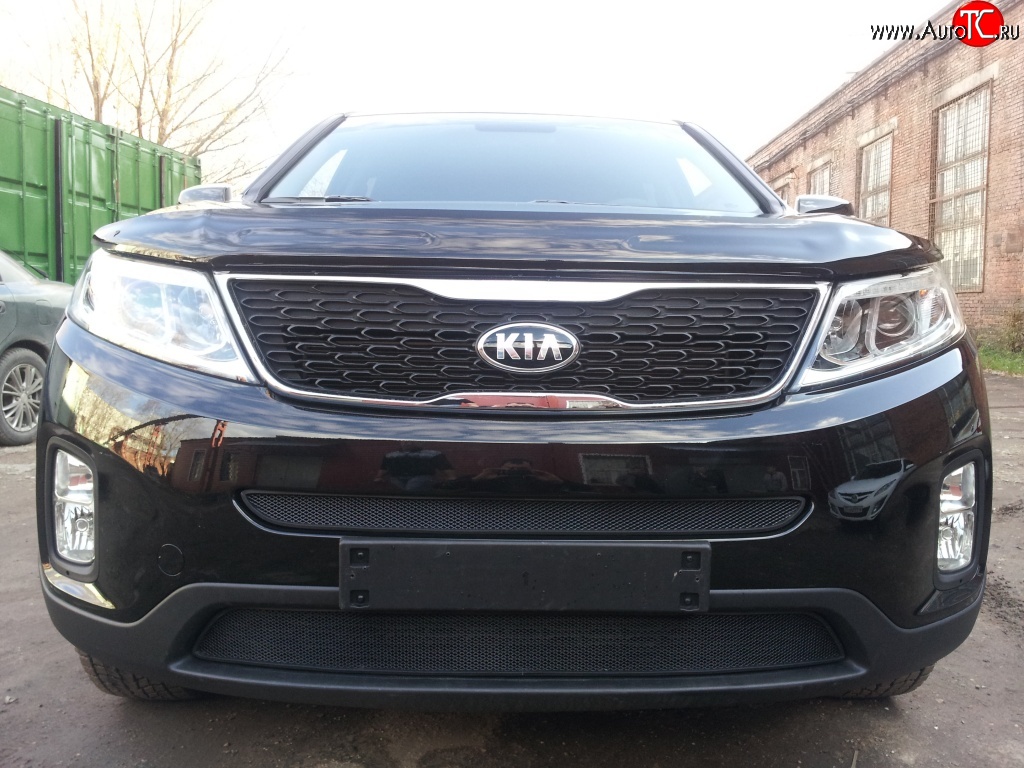 1 469 р. Сетка верхнего воздухозаборника переднего бампера Russtal KIA Sorento XM рестайлинг (2012-2015)  с доставкой в г. Керчь