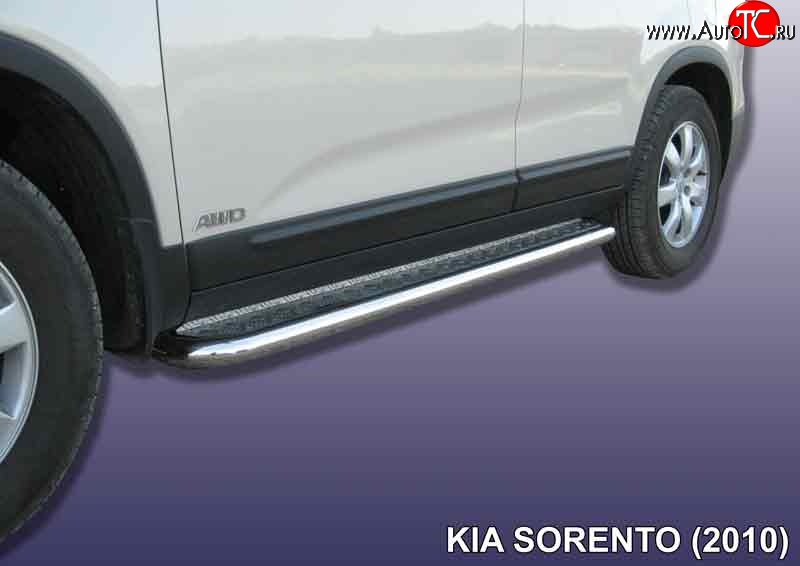 18 949 р. Широкая защита порогов из трубы диаметром 57 мм Slitkoff  KIA Sorento  XM (2009-2012) дорестайлинг (Нержавейка, Полированная)  с доставкой в г. Керчь