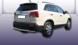 Двойная защита заднего бампера (d57 и 42 мм) Slitkoff KIA Sorento  XM (2009-2012) дорестайлинг (нержавейка полированная)