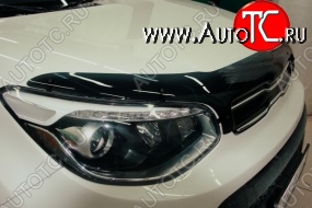 3 499 р. Дефлектор капота SIM KIA Soul PS дорестайлинг (2014-2016)  с доставкой в г. Керчь