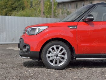 14 499 р. Одинарная защита переднего бампера диаметром 42 мм SLITKOFF  KIA Soul  PS (2014-2016) дорестайлинг  с доставкой в г. Керчь. Увеличить фотографию 3