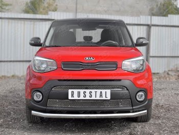 16 749 р. Одинарная защита переднего бампера диаметром 63 мм SLITKOFF  KIA Soul  PS (2014-2016) дорестайлинг  с доставкой в г. Керчь. Увеличить фотографию 2