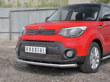 16 749 р. Одинарная защита переднего бампера диаметром 63 мм SLITKOFF  KIA Soul  PS (2014-2016) дорестайлинг  с доставкой в г. Керчь. Увеличить фотографию 3