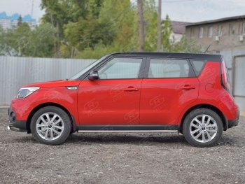 17 999 р. Защита порогов из круглой трубы диаметром 42 мм SLITKOFF v1  KIA Soul  PS (2014-2016) дорестайлинг  с доставкой в г. Керчь. Увеличить фотографию 2
