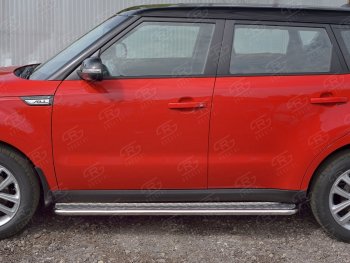 22 999 р. Широкая защита порогов с трубой диаметром 42 мм SLITKOFF v2  KIA Soul  PS (2014-2016) дорестайлинг  с доставкой в г. Керчь. Увеличить фотографию 2