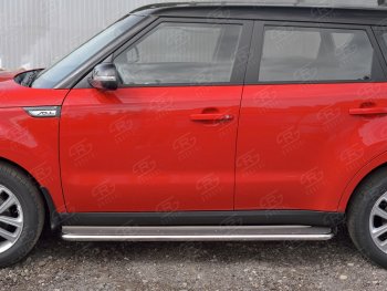 35 549 р. Широкая защита порогов с трубой диаметром 42 мм SLITKOFF v3 KIA Soul PS дорестайлинг (2014-2016)  с доставкой в г. Керчь. Увеличить фотографию 2