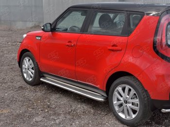 35 549 р. Широкая защита порогов с трубой диаметром 42 мм SLITKOFF v3 KIA Soul PS дорестайлинг (2014-2016)  с доставкой в г. Керчь. Увеличить фотографию 3