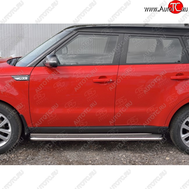 35 549 р. Широкая защита порогов с трубой диаметром 42 мм SLITKOFF v3 KIA Soul PS дорестайлинг (2014-2016)  с доставкой в г. Керчь