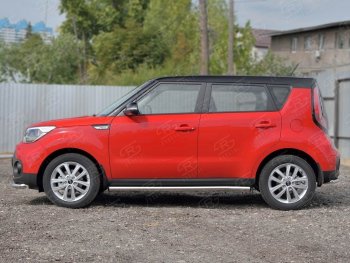 18 799 р. Защита порогов из круглой трубы диаметром 63 мм SLITKOFF v2  KIA Soul  PS (2014-2016) дорестайлинг  с доставкой в г. Керчь. Увеличить фотографию 2