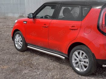 18 799 р. Защита порогов из круглой трубы диаметром 63 мм SLITKOFF v2  KIA Soul  PS (2014-2016) дорестайлинг  с доставкой в г. Керчь. Увеличить фотографию 3