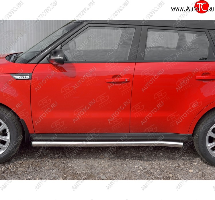 18 799 р. Защита порогов из круглой трубы диаметром 63 мм SLITKOFF v2  KIA Soul  PS (2014-2016) дорестайлинг  с доставкой в г. Керчь