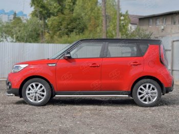 19 999 р. Защита порогов из круглой трубы диаметром 63 мм SLITKOFF v3  KIA Soul  PS (2014-2016) дорестайлинг  с доставкой в г. Керчь. Увеличить фотографию 3