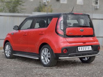 Одинарная защита заднего бампера диаметром 42 SLITKOFF KIA Soul  PS (2014-2016) дорестайлинг