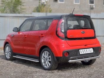 14 799 р. Одинарная защита заднего бампера из трубы диаметром 63 мм SLITKOFF  KIA Soul  PS (2014-2016) дорестайлинг  с доставкой в г. Керчь. Увеличить фотографию 2