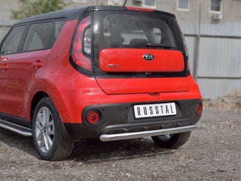Одинарная защита заднего бампера из трубы диаметром 63 мм SLITKOFF KIA Soul  PS (2014-2016) дорестайлинг