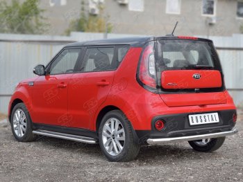 15 249 р. Одинарная защита заднего бампера из трубы диаметром 63 мм SLITKOFF  KIA Soul  PS (2014-2016) дорестайлинг  с доставкой в г. Керчь. Увеличить фотографию 2
