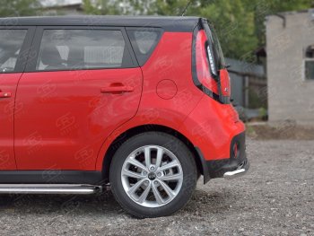 15 249 р. Одинарная защита заднего бампера из трубы диаметром 63 мм SLITKOFF  KIA Soul  PS (2014-2016) дорестайлинг  с доставкой в г. Керчь. Увеличить фотографию 3