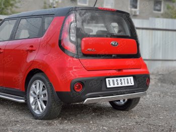 12 999 р. Защита заднего бампера (Ø75x42 мм, нержавейка) Russtal KIA Soul PS дорестайлинг (2014-2016)  с доставкой в г. Керчь. Увеличить фотографию 2