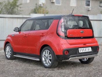 12 999 р. Защита заднего бампера (Ø75x42 мм, нержавейка) Russtal KIA Soul PS дорестайлинг (2014-2016)  с доставкой в г. Керчь. Увеличить фотографию 3
