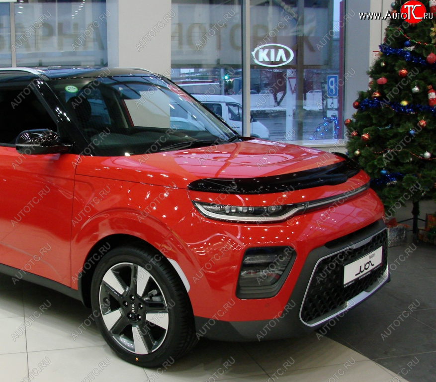 3 299 р. Дефлектор капота SIM KIA Soul SK3 (2018-2022)  с доставкой в г. Керчь