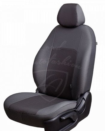 Чехлы для сидений Lord Autofashion Дублин (жаккард) KIA Soul AM дорестайлинг (2008-2011) (Норд серый, вставка Сеул серый)