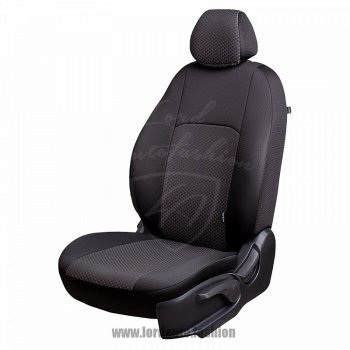 Чехлы для сидений Lord Autofashion Дублин (жаккард) KIA Soul AM дорестайлинг (2008-2011) (Черный, вставка Сеул серый)