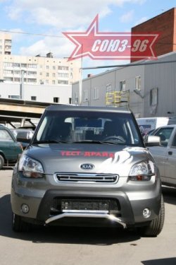 10 574 р. Защита переднего бампера Souz-96 (d42) KIA Soul AM дорестайлинг (2008-2011)  с доставкой в г. Керчь. Увеличить фотографию 2