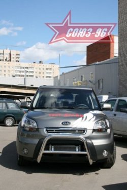 10 169 р. Защита переднего бампера Souz-96 (d60) KIA Soul AM дорестайлинг (2008-2011)  с доставкой в г. Керчь. Увеличить фотографию 2