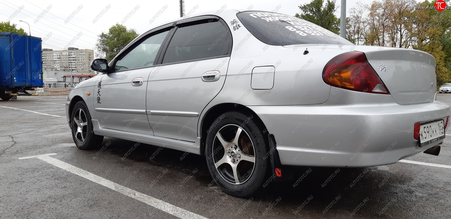4 099 р. Пластиковые накладки на пороги SVS  KIA Spectra (2000-2009) (Неокрашенные)  с доставкой в г. Керчь