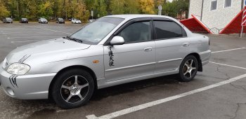 4 099 р. Пластиковые накладки на пороги SVS  KIA Spectra (2000-2009) (Неокрашенные)  с доставкой в г. Керчь. Увеличить фотографию 2