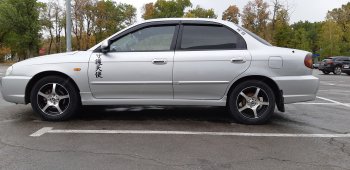4 099 р. Пластиковые накладки на пороги SVS  KIA Spectra (2000-2009) (Неокрашенные)  с доставкой в г. Керчь. Увеличить фотографию 3