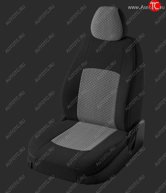 4 899 р. Чехлы для сидений Lord Autofashion Турин (жаккард, спинка 60/40, 3 П-образных подголовника) KIA Spectra (2000-2009) (Черный, вставка Черный Люкс-94)  с доставкой в г. Керчь