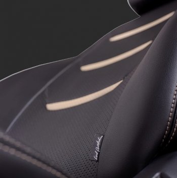 7 399 р. Чехлы для сидений Lord Autofashion Турин 2 (экокожа, спинка 60/40 3 П-образных подголовника) KIA Spectra (2000-2009) (Чёрный, вставка черный/бежевый, строчка бежевая)  с доставкой в г. Керчь. Увеличить фотографию 2
