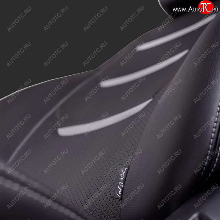 8 699 р. Чехлы для сидений Lord Autofashion Турин 2 (экокожа, спинка 60/40, 3 П-образных подголовника)  KIA Spectra (2000-2009) (Черный, вставка черная/серая, строчка серая)  с доставкой в г. Керчь