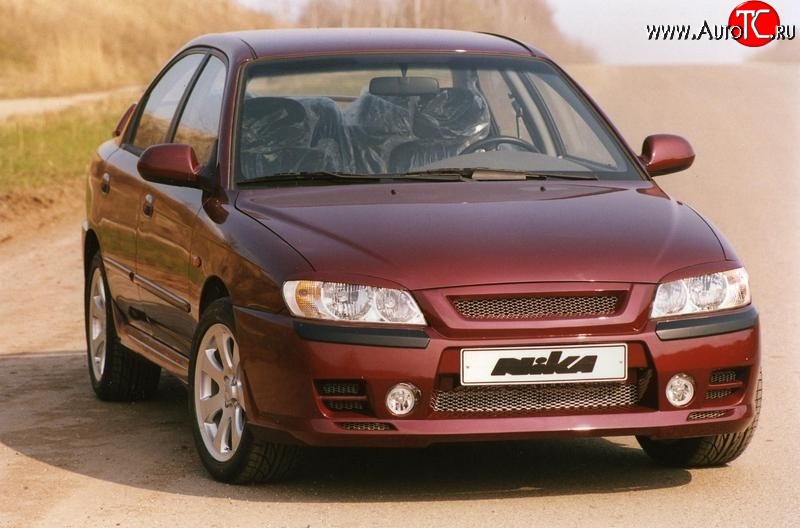 449 р. Реснички на фары Nika-Спорт KIA Spectra (2000-2009) (Неокрашенные)  с доставкой в г. Керчь