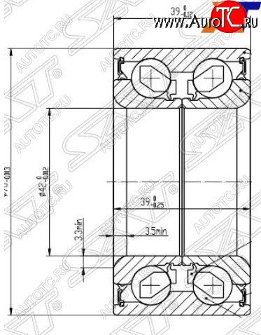 1 159 р. Подшипник передней ступицы SAT (4WD, 42-76-39) Hyundai IX35 NU рестайлинг (2020-2025)  с доставкой в г. Керчь