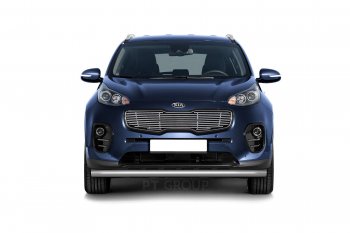 6 389 р. Накладка на решетку радиатора Petroil Tuning  KIA Sportage  4 QL (2016-2022) дорестайлинг, рестайлинг (Нержавеющая полированная сталь)  с доставкой в г. Керчь. Увеличить фотографию 2