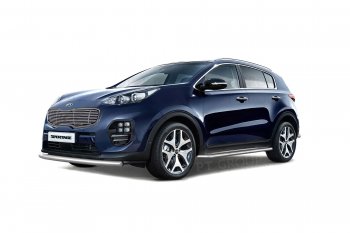 6 389 р. Накладка на решетку радиатора Petroil Tuning  KIA Sportage  4 QL (2016-2022) дорестайлинг, рестайлинг (Нержавеющая полированная сталь)  с доставкой в г. Керчь. Увеличить фотографию 3