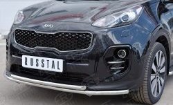 16 249 р. Защита переднего бампера (2 трубыØ42 мм, нержавейка) SLITKOFF  KIA Sportage  4 QL (2016-2018) дорестайлинг  с доставкой в г. Керчь. Увеличить фотографию 3